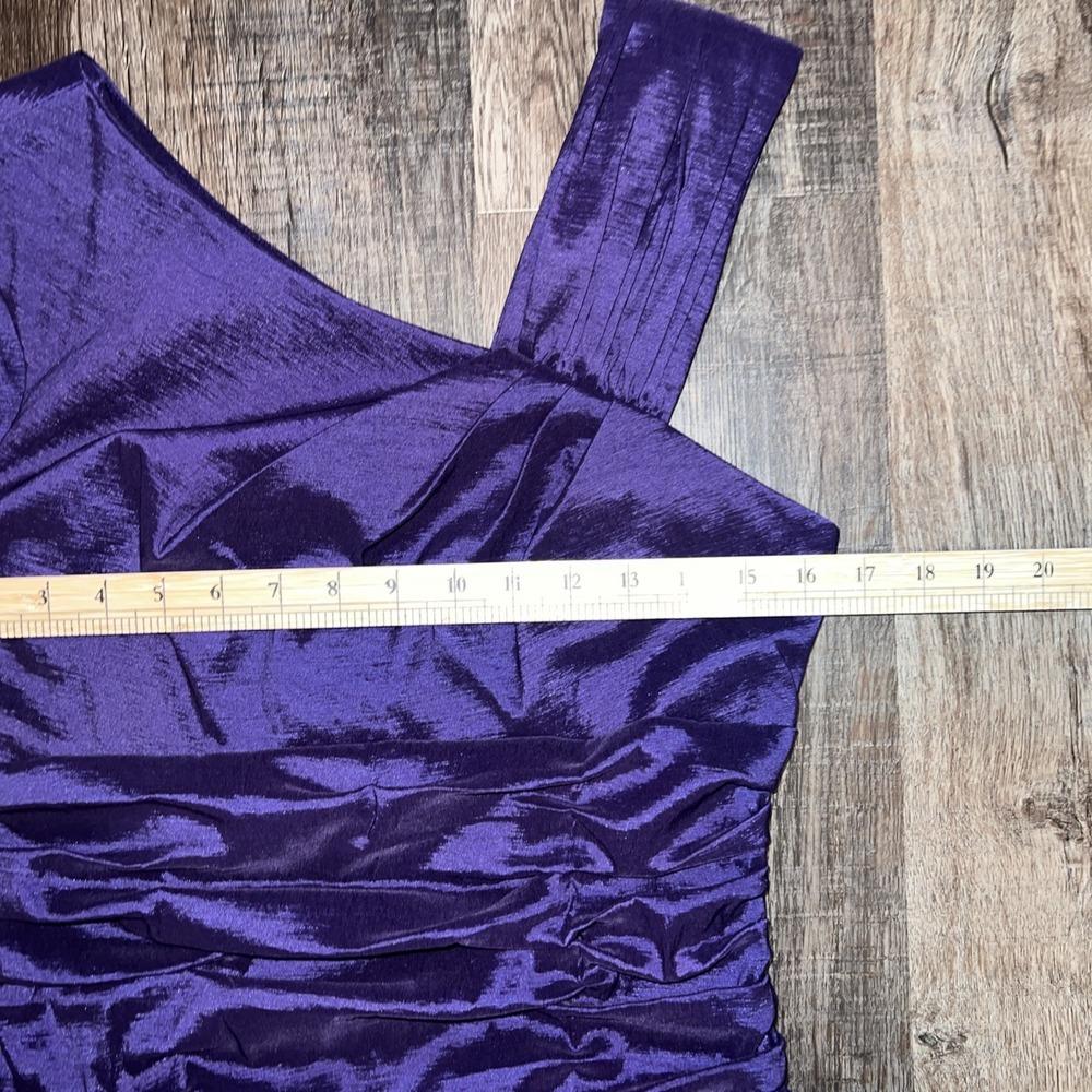 Vtg 90s Calvin Klein~size 10~Cocktail Dress Metallic Purple Formal Ruched